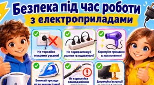 На встановлення послідовності Безпека в побуті: безпека під час роботи з електроприладами