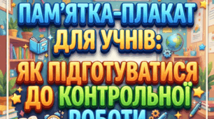 Пам'ятка-плакат для учнів: Як підготуватися до контрольної роботи