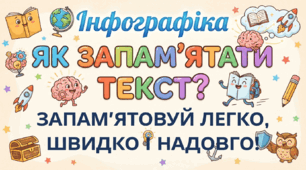 Інфографіка «Як запам'ятати текст? Запам'ятовуй легко, швидко і надовго!»