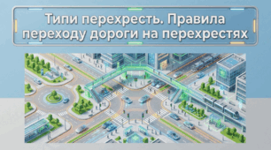 Типи перехресть. Правила переходу дороги на перехрестях