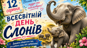 🗓 12 серпня 🌺 🐘🌸🌐 Всесвітній день слонів🌸🌺🌸