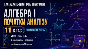 Календарно-тематичне планування з алгебри і початків аналізу. 11 клас. Профільний рівень. Мерзляк.. 6 годин на тиждень