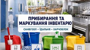 Графіки прибирання, маркування (харчоблок, їдальня, санвузли, класна кімната)