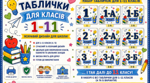 Таблички для класів 1–11 — готовий набір для друку!