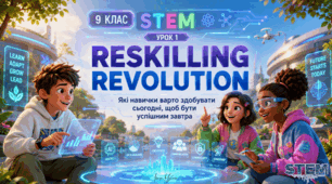 9 клас STEM Урок 1  Reskilling revolution. Які навички варто здобувати сьогодні, щоб бути успішним завтра. Презентація+Робочий аркуш+Емоційний криголам+інтерактивна вправа, відео, мініпроєкт