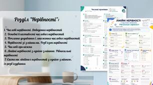 Алгебра 9 клас. Розділ «Нерівності»: комплект робочих аркушів у 2-х варіантах