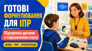 Готові формулювання для ІПР: підтримка дитини з порушеннями слуху