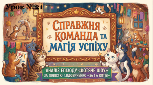 СПРАВЖНЯ КОМАНДА ТА МАГІЯ УСПІХУ. АНАЛІЗ ЕПІЗОДУ «КОТЯЧЕ ШОУ» ЗА ПОВІСТЮ Г.ВДОВИЧЕНКО «36 І 6 КОТІВ»