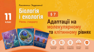 Адаптації на молекулярному та клітинному рівнях. Презентація, інфографіка, робочий аркуш