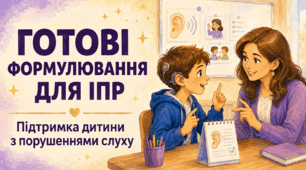 Готові формулювання для ІПР: підтримка дитини з порушеннями слуху
