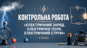 Тематична контрольна робота №4 з фізики (8 клас, НУШ) | Електричний заряд. Електричне поле. Електричний струм | з відповідями та детальними розв’язками