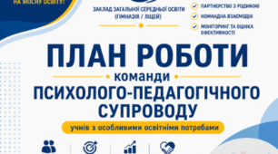 ПЛАН РОБОТИ команди психолого-педагогічного супроводу учнів з ООП на 2026/2027 навчальний рік