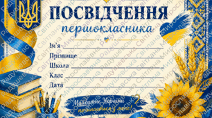 Посвідчення першокласника для хлопчиків та дівчаток, посвідчення НУШ, посвідчення першокласника готове для друку