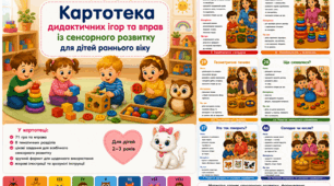 Картотека дидактичних ігор "Сенсорний розвиток дитини. Ранній вік"
