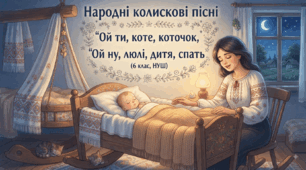 Народні колискові пісні "Ой ти, коте, коточок" "Ой ну, люлі, дитя, спать"(6 клас, НУШ)