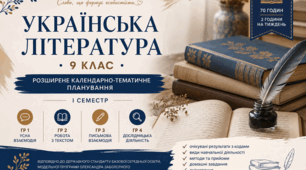 Календарно-тематичне планування з української літератури для 9 класу (І семестр)