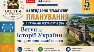 Календарно-тематичне планування з ГР курсу Вступ до iсторї України та громадянської освіти. 5 клас НУШ.35 год/1 год, за підручником Гісем