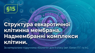 Презентація "§ 15. Структура евкаріотичної клітини: клітинна мембрана. Надмембранні комплекси клітини" 9 клас НУШ
