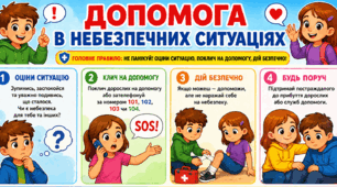 Допомога в небезпечних ситуаціях. Презентація, інфографіка, робочий аркуш