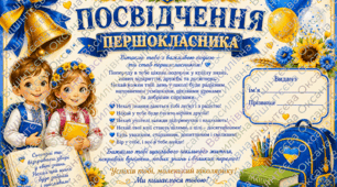 📜🔔Посвідчення першокласника-2026📜🔔